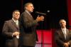 Leon Panetta answered a question about the future occupant of the White House during the closing Q&A session at the Scholarship Banquet. - Photo by Neisha Fuson