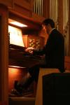 Olivier Latry, titular organist of the Cathedral of Notre-Dame in Paris, performs in the chapel for the McAfee Organ Concert. - Photo by Stephanie Schroeder