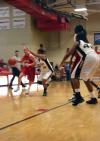 Senior Crystal Eason drives to the basket in the Lady Bulldog's Homecoming win over Harris-Stowe State College (Mo.). - Photo by Stephanie Schroeder
