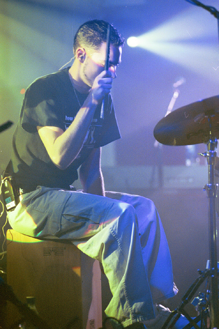 Jeremy Camp's percussionist Leaf plays the Cajon, a unique box-shaped instrument from Germany.