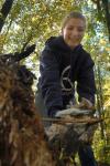 Freshman Katelyn O'Roark serves at Fort Pillow State Historic Park on Day of Remembrance. - Photo by Matthew Diggs