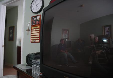 George, of Cheyenne Trace, welcomed two Union guys into his home to visit during Day of Remembrance. George told the guys all about his life in the Navy. 