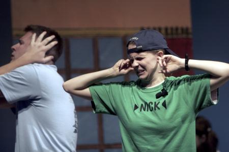 Dave Darty and Emily Watlington perform in <em>Alexander, Who's Not Not Not Not Not Not Going to Move</em> presented by the Union University Players.
