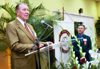 Russell Wayne Mayfield, who attended Union during the 1940’s, received the Distinguished Service Award at the Alumni Awards Luncheon during Homecoming 2003.  - Photo by Jim Veneman