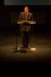Leon Panetta, former chief of staff to Bill Clinton, addresses the 2007 Scholarship Banquet with his characteristic dignity and quiet charm. - Photo by Matt Elia