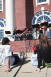 Blake Ward of Jackson and his family enjoyed watching the reunion band play in front of Jennings Hall during Homecoming's Arts in the Park. - Photo by Kristi McMurry