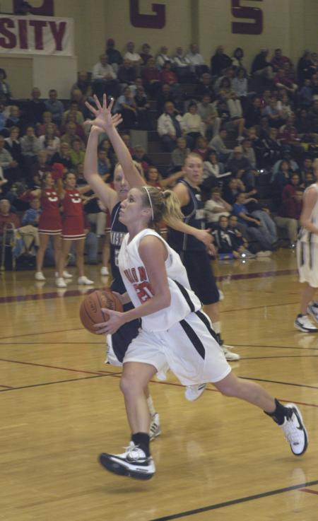 Freshman Kayla Hudson goes up for a lay up in Union's game versus The Master's College (Calif.) during the Jackson Rotary Classic.
