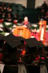 President Dockery welcomes the friends and families of the graduates to the fall graduation ceremony. - Photo by Kristi McMurry