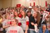 Students enjoy the fun time during the first Union game back in the home gym since the tornado.  - Photo by Neisha Fuson
