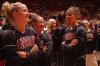 Lady Bulldogs laugh and chat before the first game of this year's NAIA tournament.  - Photo by Neisha Fuson