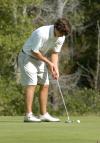 Jake Carroll lines up his put during play in the Union Invitational. - Photo by Steven Aldridge