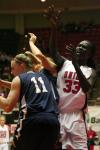 Zeinab Chan tries hard to get open for the ball in the semi-final game of the NAIA tournament against Vanguard. - Photo by Kristi McMurry