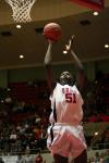 Josephine Owino goes up for a shot during the semi-final game of the NAIA tournament against Vanguard. - Photo by Kristi McMurry