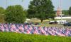 1,500 American flags fly on Union's south lawn, by the U, to help raise awareness of child abuse as a part of the Flags of Freedom campaign.  - Photo by Neisha Fuson