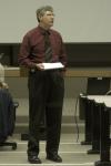 Union's Director of Counseling Services Paul Deschenes instructs students on the dangers of alcohol and drug abuse, as he states that even moderate alcohol or drug use can easily get out of control. - Photo by Jordan Buie