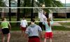 Chanel Watson, sophomore public relations/advertising major spikes the ball during the volleyball tournament that helped raise money for the disaster relief fund.  - Photo by Kristi McMurry