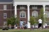 Students enjoying May Day festivities by playing a pick-up game of soccer in front of White Hall. - Photo by Kyle Kurlick