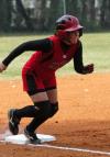 Candace Cross gets her lead form third base in Union's win at Lambuth. - Photo by Steven Aldridge