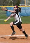 Bethany Burnett delivers a pitch in Union's win at Mid-Continent. - Photo by Steven Aldridge