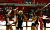 Emilie Ogas, senior, celebrates with the rest of her team after a win against Martin Methodist. - Photo by Kristi McMurry