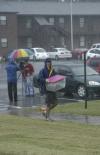 On move-in day freshmen where forced to carry their things to their new rooms in the pouring rain. - Photo by Jordan Buie