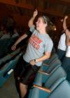 Rebecca Eaton, sophomore math major, gets pumped for the Focus show. - Photo by Angela Abbamonte