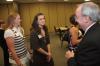 President Dockery welcomes Junior Ashley Blankenship and Senior Michelle Albonetti to the President's Reception. - Photo by Morris Abernathy
