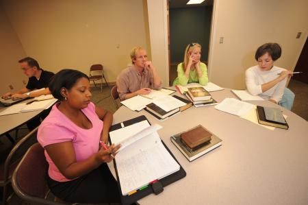 Students participate in a Master of Christian Studies class on Union's newly established Hendersonville campus.