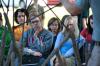 Rob Alsobrook, Union alumni, conducted a sculpture workshop for Union art majors outside the photo house. Art majors Rebekah Frost, Paige Ward, Sarah Trotter and Tiffany Ransdell sat in the front row. - Photo by Kristi McMurry
