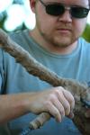 Rob Alsobrook, Union alumni, conducted a sculpture workshop for Union art majors outside the photo house.  Alsobrook and his assistants packed clay with seeds in it onto a metal form, hoping that in time the seeds will drop and plants will grow. - Photo by Kristi McMurry