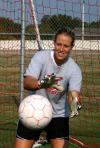 Laura Pla practices in the goal before a big rivalry game against Freed-Hardeman University. - Photo by Kristi McMurry