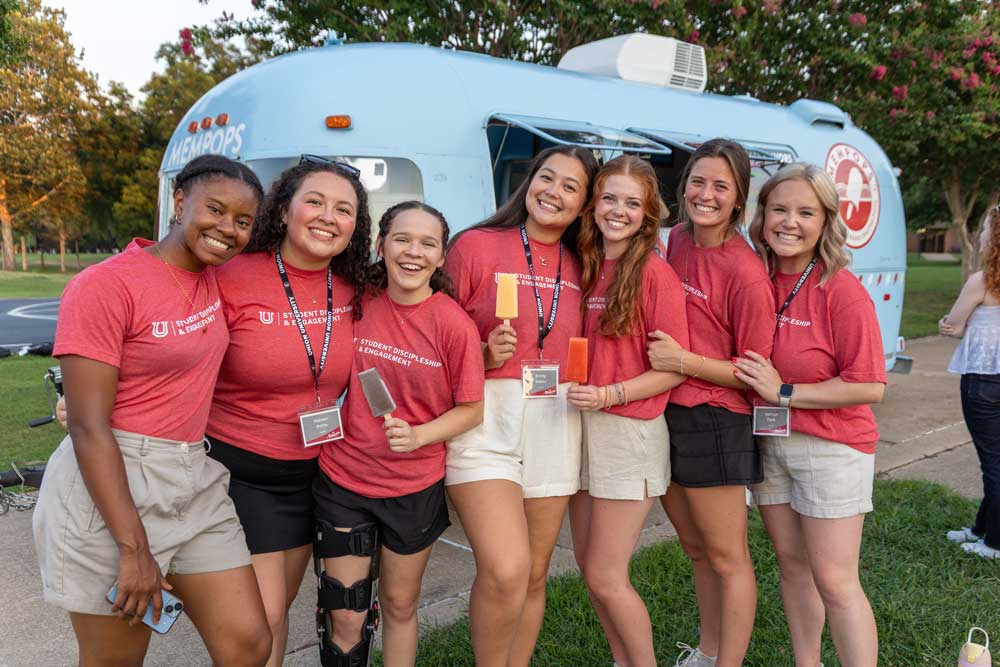 Students pose during The Welcome Fest