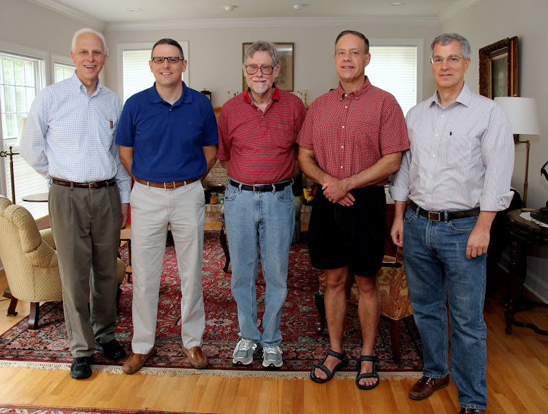 History department faculty members get together for a working lunch at Dr. Stephen Carls's home on August 6, 2015.