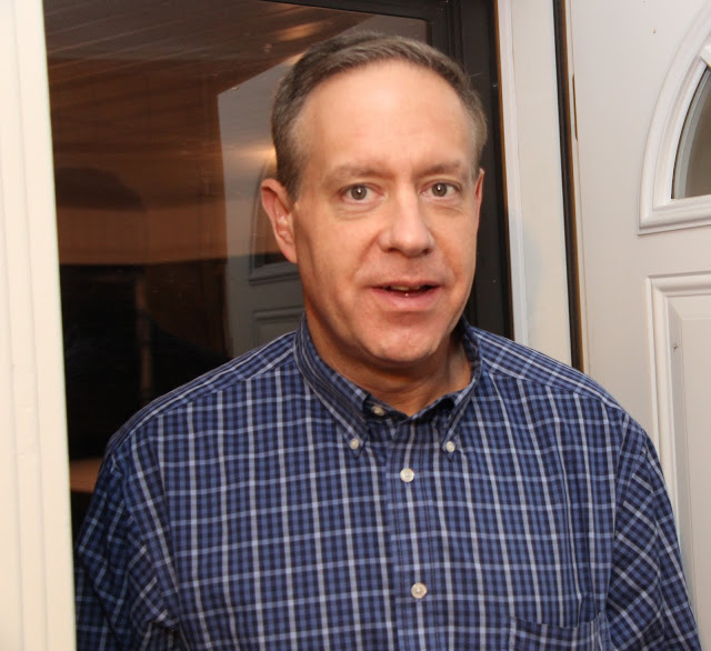 Dr. Henry Allen arrives at the Rutledge Honorary History Club's fall pizza party at Dr. Terry Lindley's home on November 19, 2015.