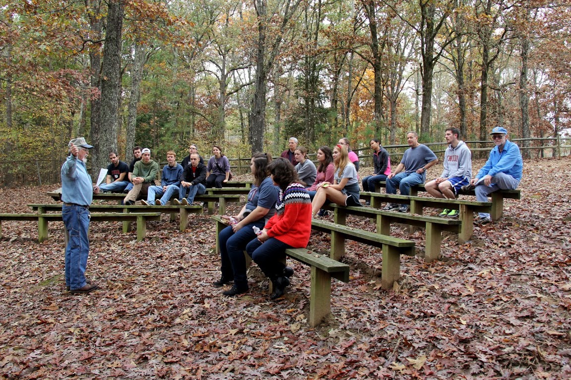 Britton Lane Battlefield President Jim Weaver speaks to the history department's community service group on November 3, 2015, about the Civil War battle fought at Britton's Lane.