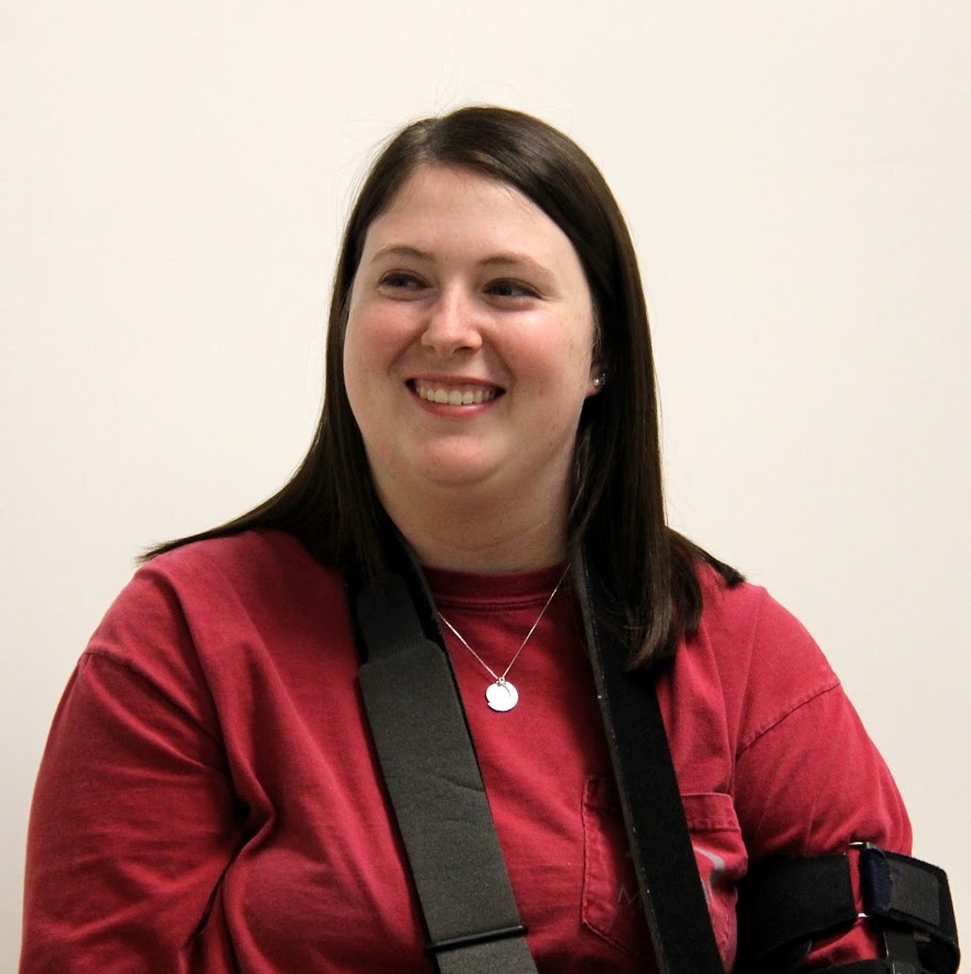 Rutledge Honorary History Club President Kathryn Mitchell smiles while leading the club's fall plenary meeting on October 10, 2016.