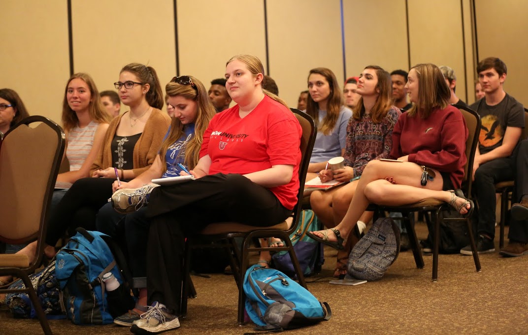 Attendees at the afternoon Carls-Schwerdfeger lecture listen to Dr. Sean McMeekin speak about Hostile Takeover: The Bolsheviks Conquer Russia, 1917-1920. Photo by Kristi Woody