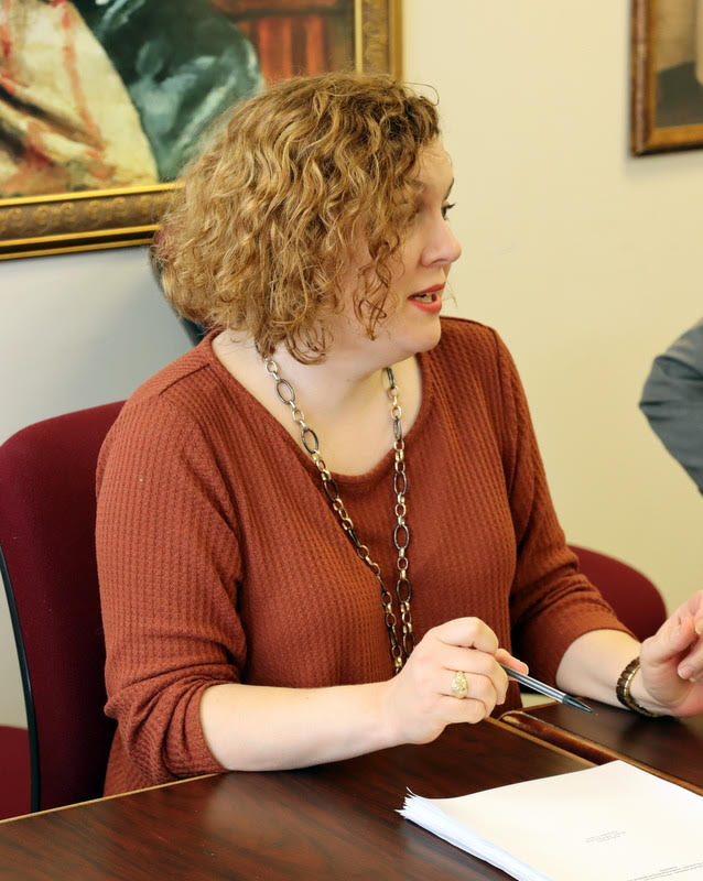 Honors thesis committee member Dr. Janna Chance comments on Katie Allison's honors thesis at Allison's thesis defense on December 9, 2019.