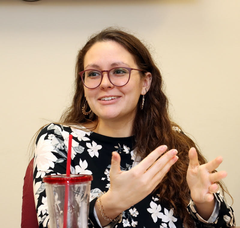 Katie Allison answers a question during her history honors thesis defense on December 9, 2019.