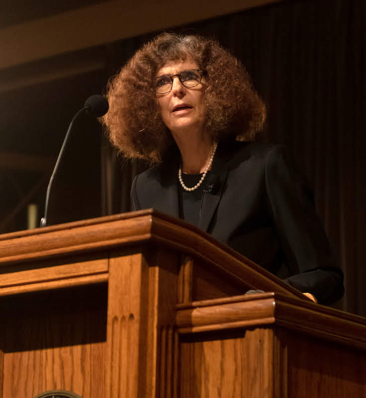 Joan Waugh of UCLA lectures on Ulysses S. Grant: Soldier-Statesman at Union University on the evening of October 21, 2019. Photo by Joey Echeverria