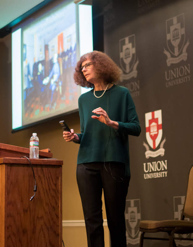 Professor Joan Waugh of UCLA lectures about Ulysses S. Grant and the Nature of Surrender During the Civil War on the afternoon of October 21, 2019.