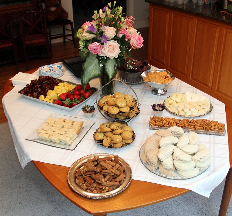 Numerous items adorn the food table at the History Department Welcome Reception at Dr. Stephen Carls's home on September 9, 2019.
