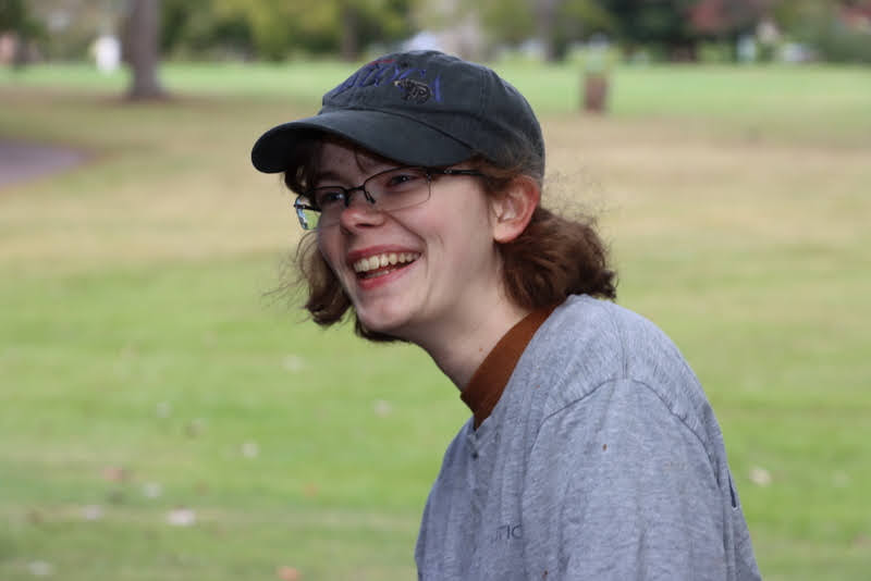 Phi Alpha Theta member Elizabeth Blevins smiles while working at Liberty Garden Park as part of Union's Campus and Community Day on November 2, 2021.