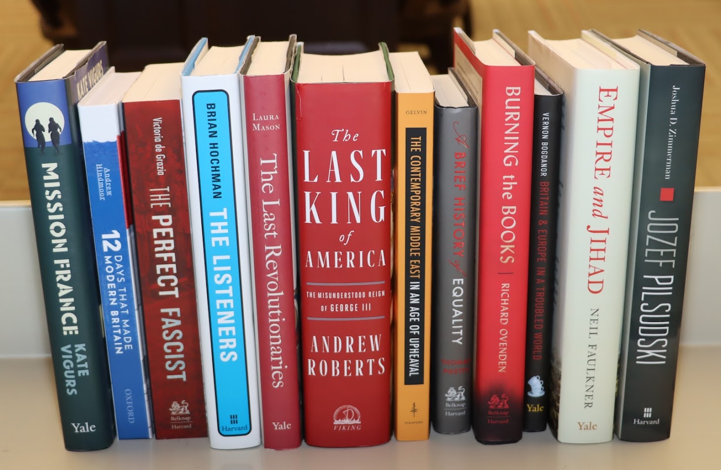History books that the Delta-Psi chapter of Phi Alpha Theta History Honor Society purchased for Union's Library in the Logos are displayed during a book presentation ceremony in the library on November 16, 2022.