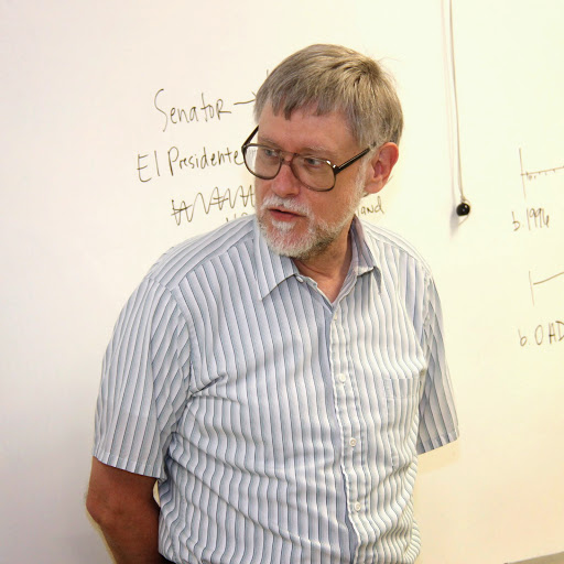 Dr. Terry Lindley, the Rutledge Honorary History Club's faculty advisor, makes some closing remarks at the club's spring plenary meeting on April 14, 2015.