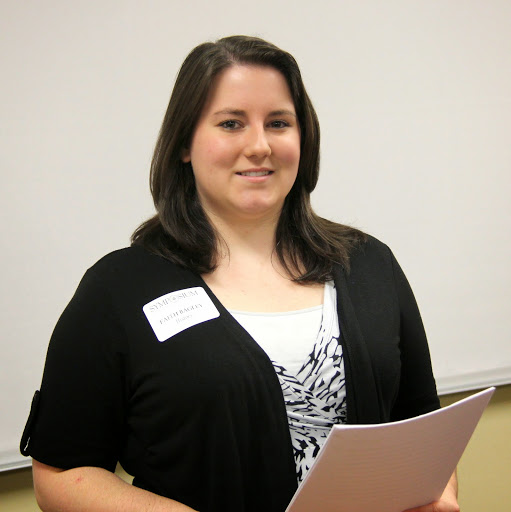 Faith Bagley smiles prior to her paper presentation on Civil War prison camps at the Union University Scholarship Symposium on April 28, 2015.