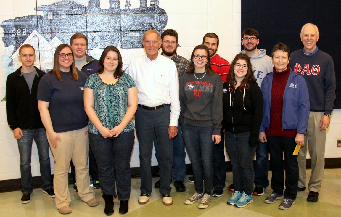 Jackson Mayor Jerry Gist (fifth from left) joins with Union University's Phi Alpha Theta History Honor Society