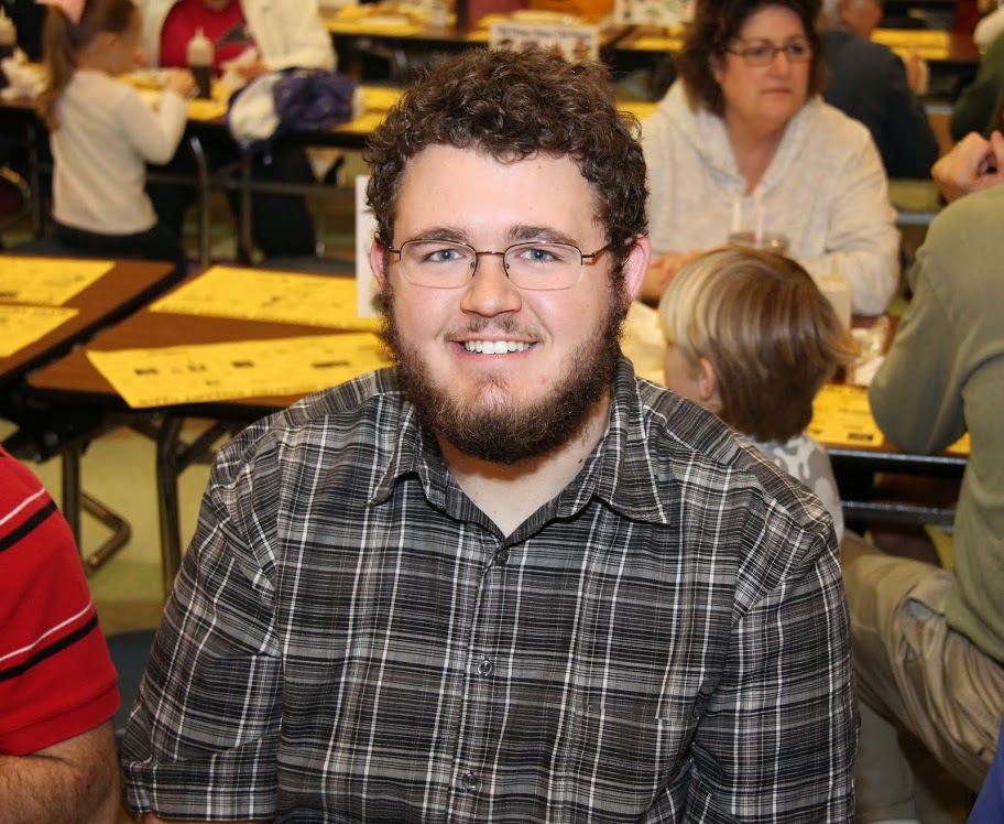 Delta-Psi Chapter President-elect Nicolas Hancock takes time for a photo at the Old Hickory Rotary Club's pancake breakfast on March 14, 2015.