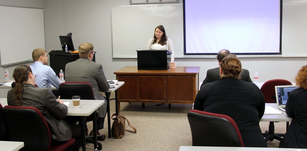 Union University's Jordan Sellers presents a paper on Irish immigration in nineteenth-century New York at the Phi Alpha Theta regional conference on April 2, 2016.
