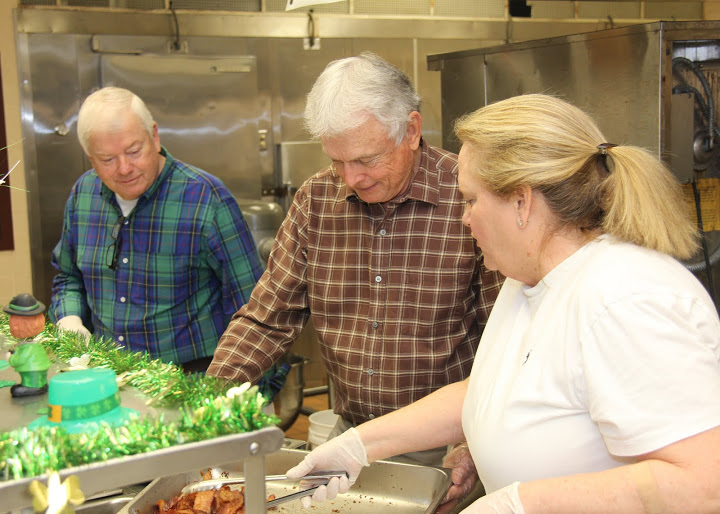 Jackson Old Hickory Rotary Club members help with the club's annual pancake breakfast on March 12, 2016. They are (left to right) Hadley Hays, James Orman, and Kathy Kitzman.
